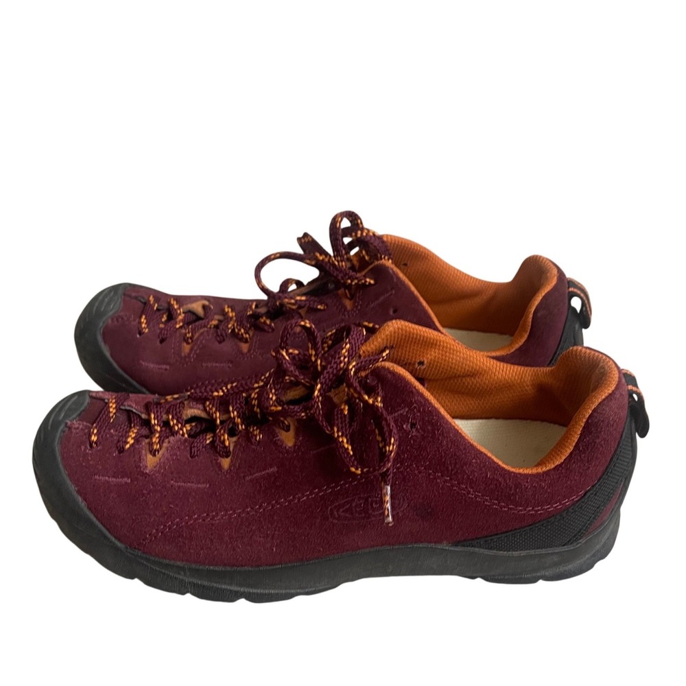 Keen Jasper Suede Hiking Sneakers Burgundy Orange Womens 7 Low Top *damaged Shoe